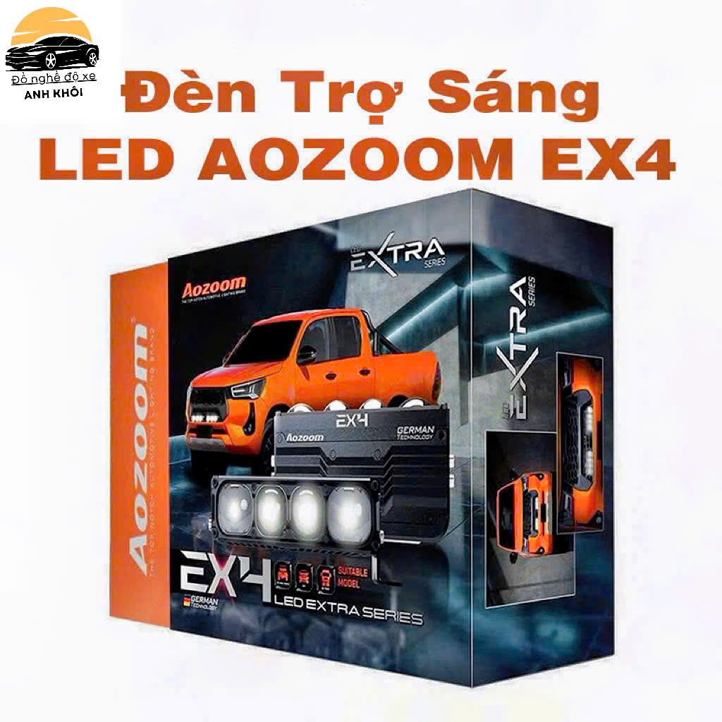 Aozoom Ex4, Đèn Trợ Sáng Aozoom EX4 Nhiệt Màu 5000K Công Suất 200w 1 cặp Chống Nước IP68 - BH 24T