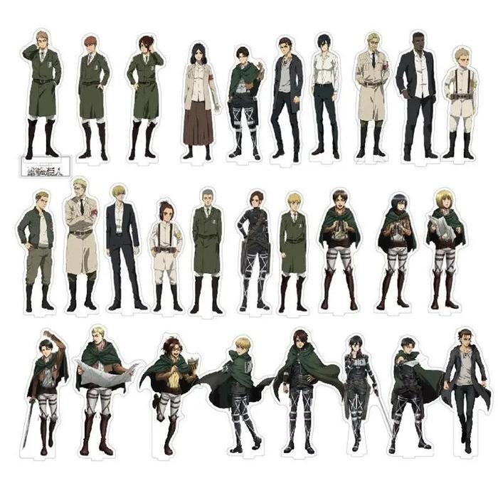 Attack on Titan Anime Levi Mikasa Ackerman Eren Armin Acrylic Stand Erwin Reiner Braun Action Figure
