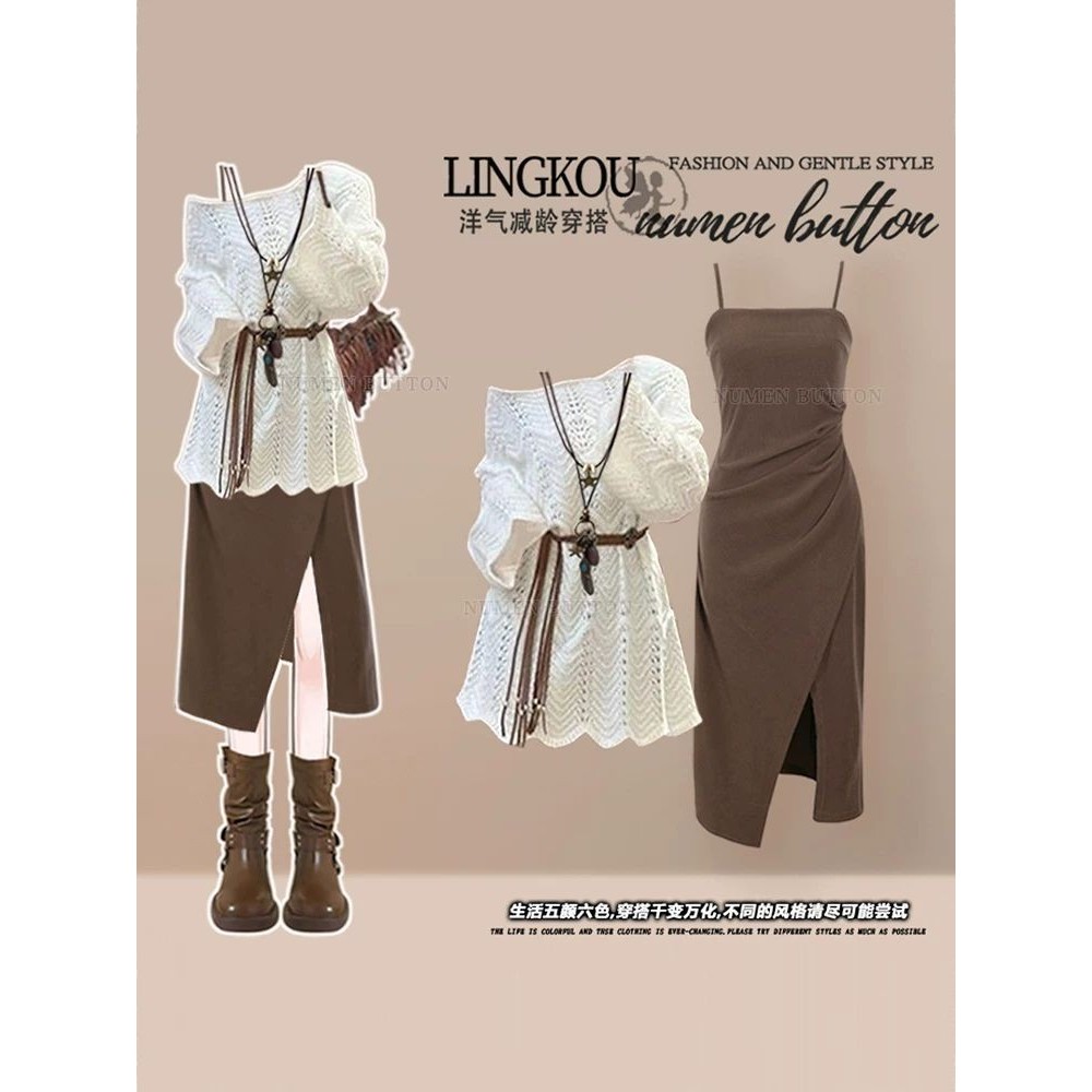 Bộ đồ hai mảnh bohemian sling dress kích thước lớn, phù hợp cho du lịch với style boho