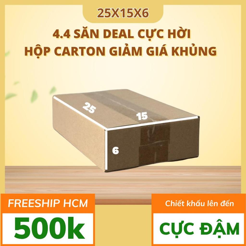 thùng carton đóng hàng 25x15x6 combo 50