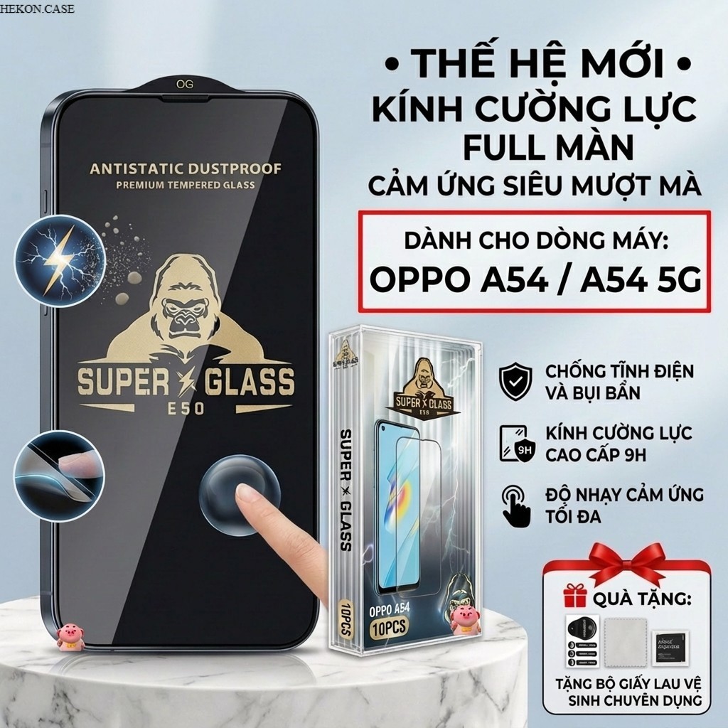 Kính cường lực cao cấp OPPO A54 /A54 5G cảm ứng mượt mà, full màn-