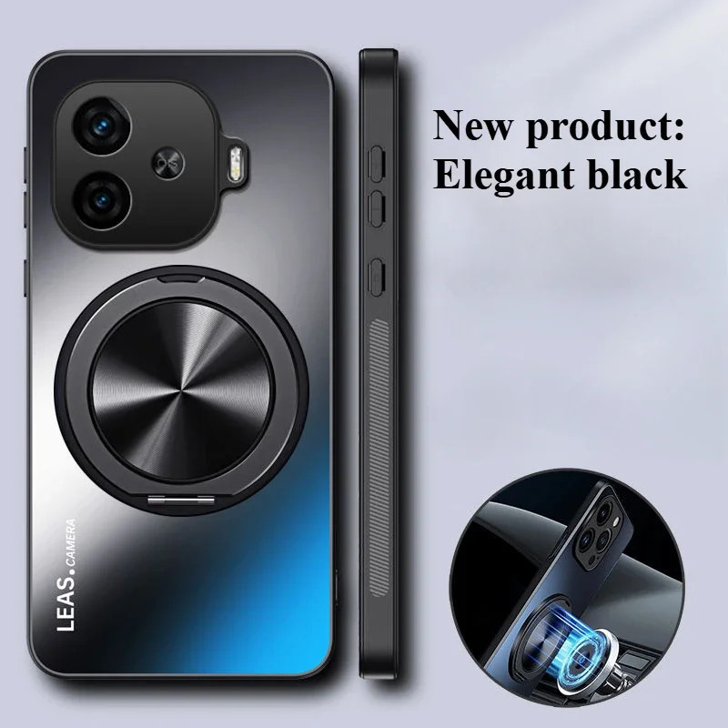 Dành Cho IQOO Z9 Turbo Plus Z10 Turbo Pro + Z9 5G Ốp Lưng Sang Trọng Mờ Full Cover Chống Rơi Giá Đỡ 