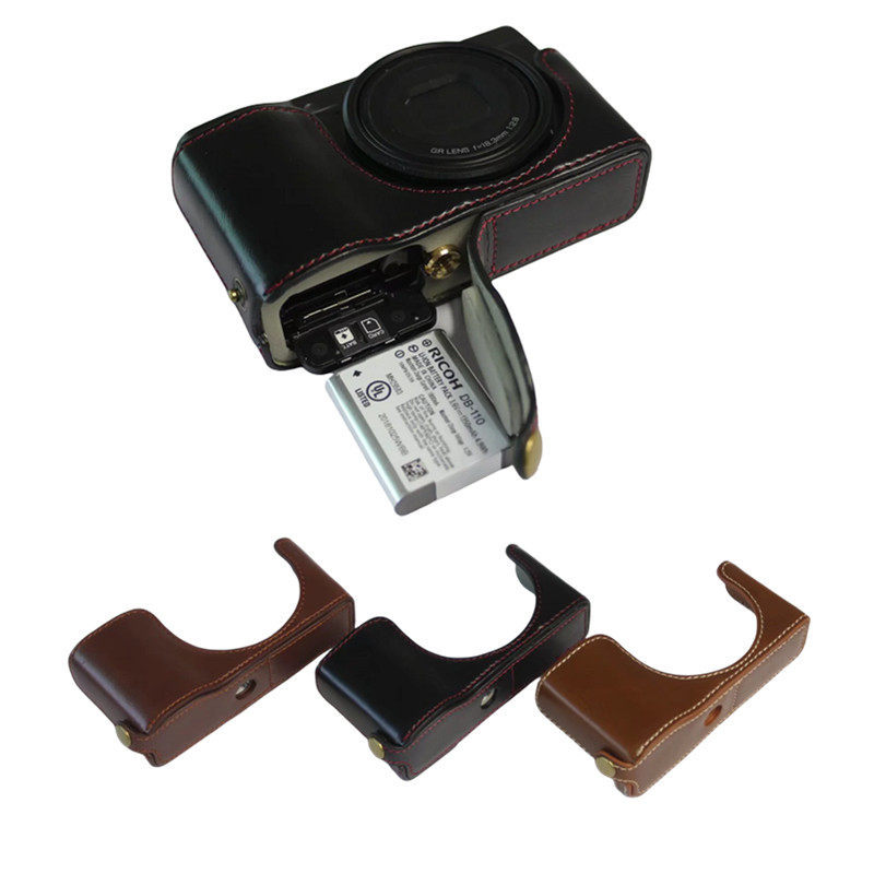 Thích hợp cho Ricoh Ricoh GR3X GR3 Túi đựng máy ảnh GRIII Bao da Đế da thật Nửa vỏ bảo vệ di động