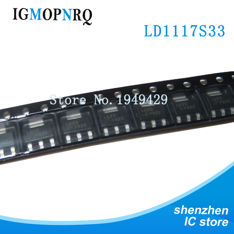 10 Chiếc LD1117S33 SOT223 LD1117S33CTR SOT-223 LD33 SMD 3.3V MỚI