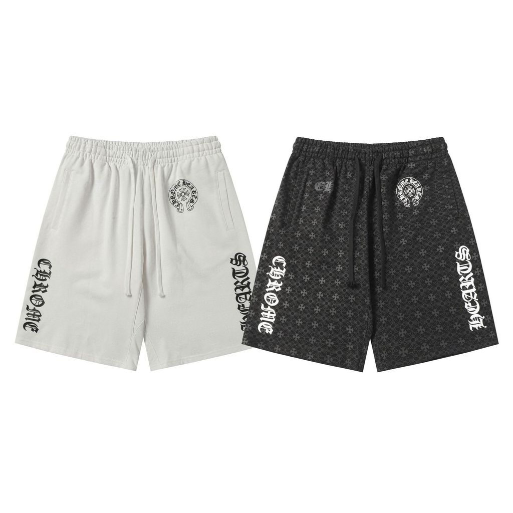 U6JK Chrome Hearts Summer Collection: Casual Shorts with Embroidered Letters and Leather Accents for