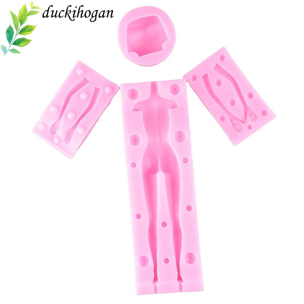 Đất Sét DUCKIHOGAN, Khuôn Silicon 5 Chiếc Đóng Gói Phụ Nữ, Búp Bê Nữ Toàn Thân Hình Dạng Fondant Dụn