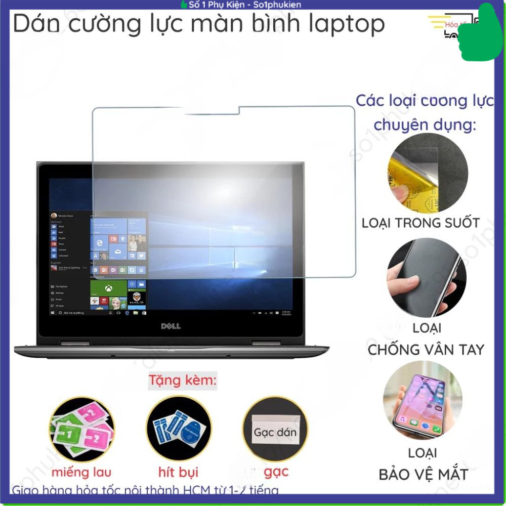 Dán cường lực màn hình dành cho Dell Inspiron 13 5378 5379 5368 5330 5320 13.3 inch nano trong, nhám