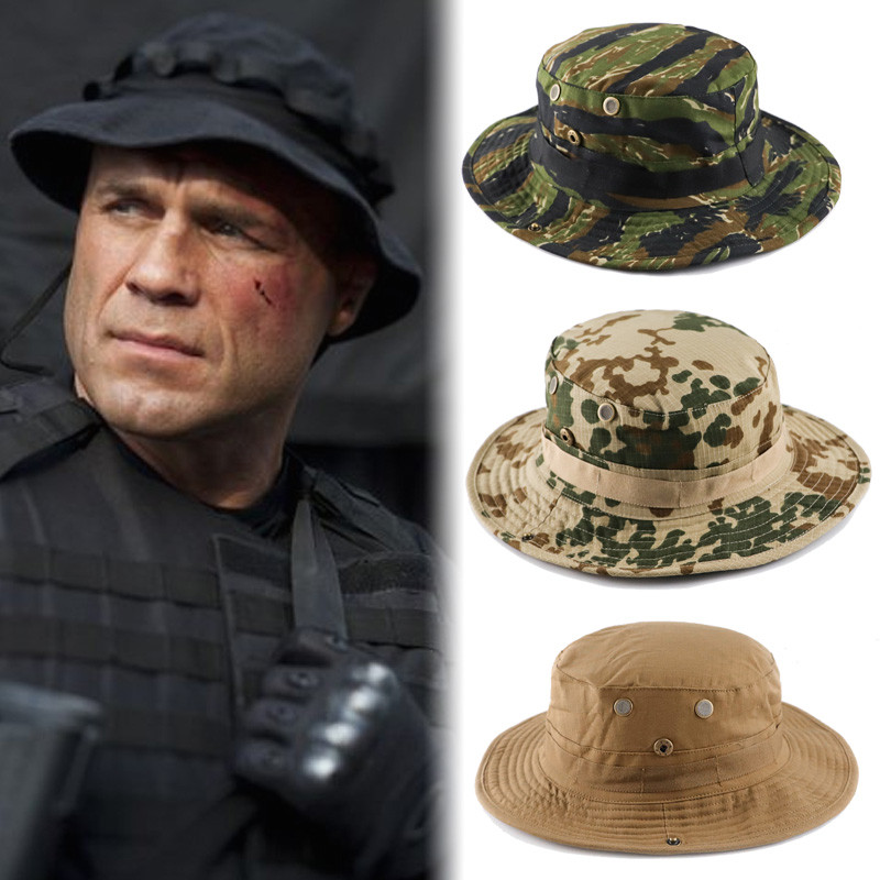 Spot Goods#Outdoor Sports MC Camouflage round brim hat Seal Red Wing Action Camouflage Beanie Fishin