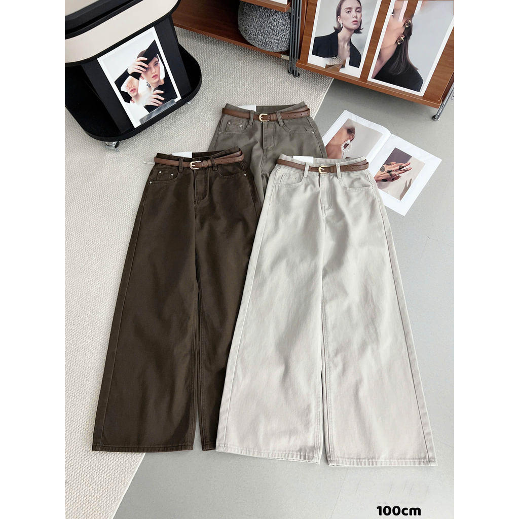 [Follow shop nhận mã 10k] Quần dài suông kèm đai Meo Meo Shop QCCC QCL1 QD1251 G 3626