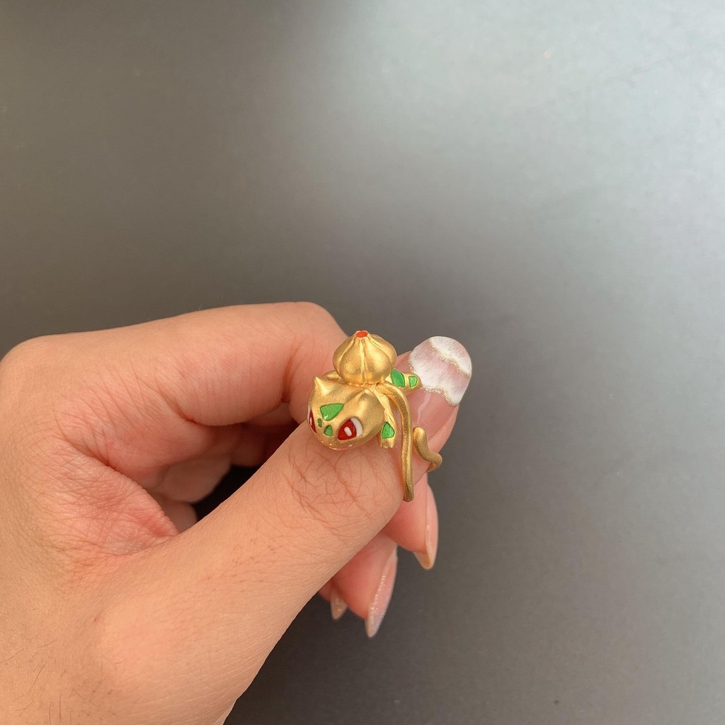 Premium In-Stock#Original Niche Design Pokémon Charmander Ring Garlic King Snail Valentine's Day Bir
