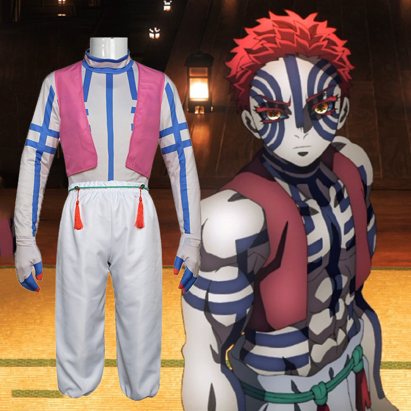 Anime Demon Slayer Akaza Cosplay Trọn Bộ Trang Phục Người Lớn Nhật Bản Kimono Đồng Phục Halloween Ha