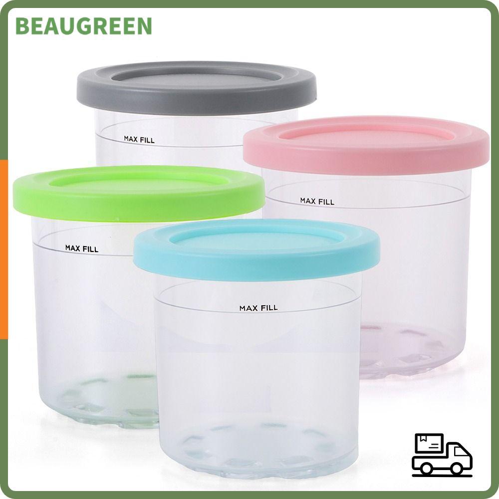 BEAUGREEN 12 / 4 Hộp Đựng Kem Nhà Bếp Tiện Ích Hộp Nhựa Chai Bảo Quản Lọ Cho Ninja Creami Dành Cho N
