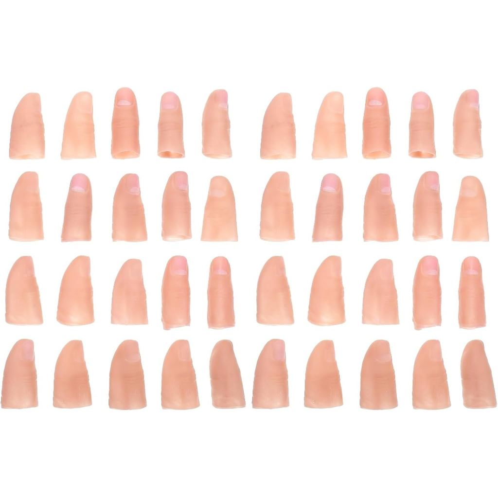 Đầu ngón tay giả 40 chiếc 40 chiếc Đạo cụ mô phỏng Trick Fingers Mũ ngón tay silicon Ngón tay giả Ng
