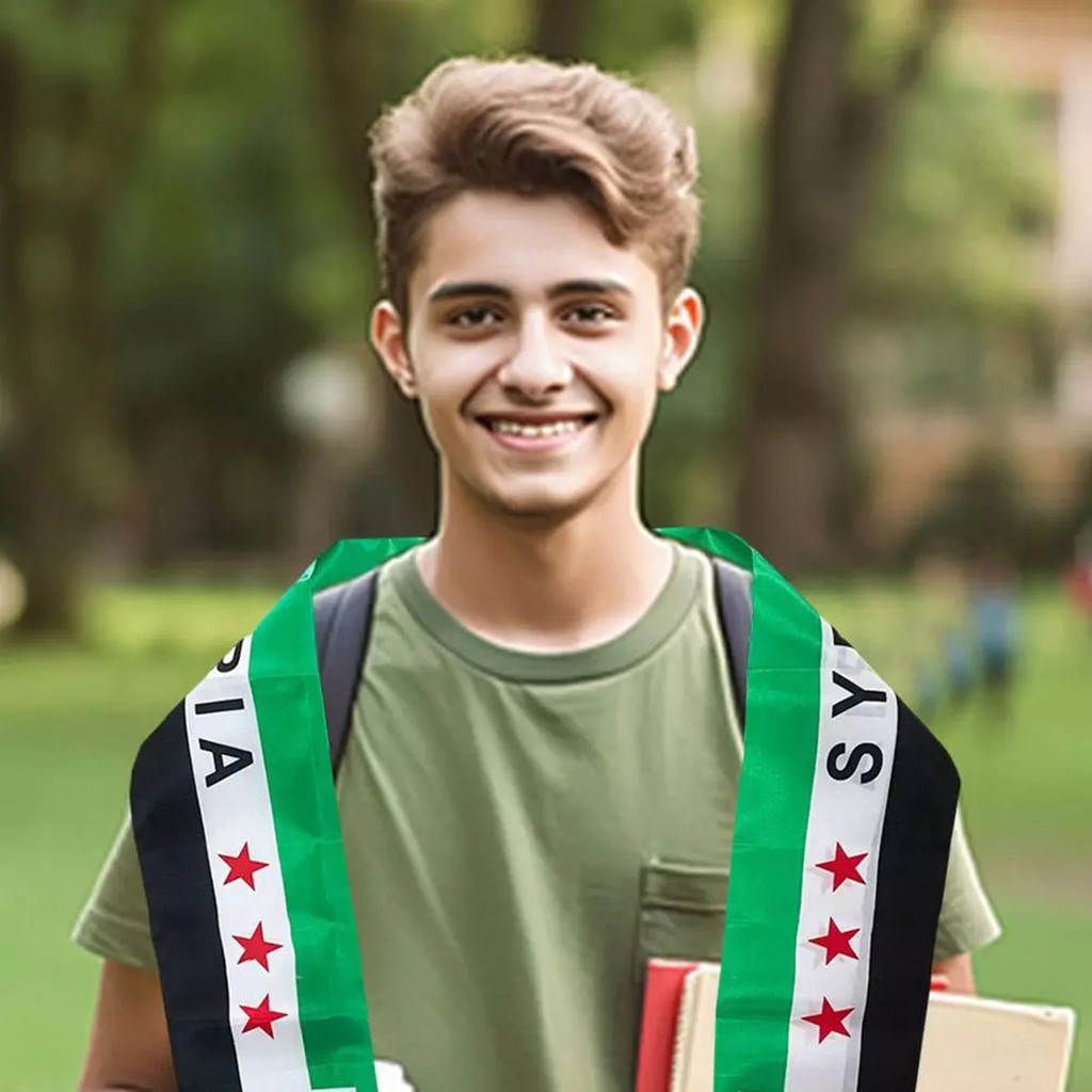 Khăn Choàng Lớn In Hình Cờ Syria, Phù Hợp Đi Biển và Tiệc Cưới