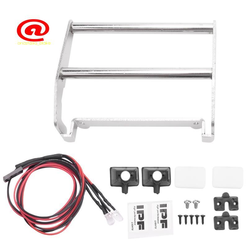 Cản trước kim loại có đèn Led cho 1 / 10 RC Crawler TRX4 K5 Blazer, Bạc