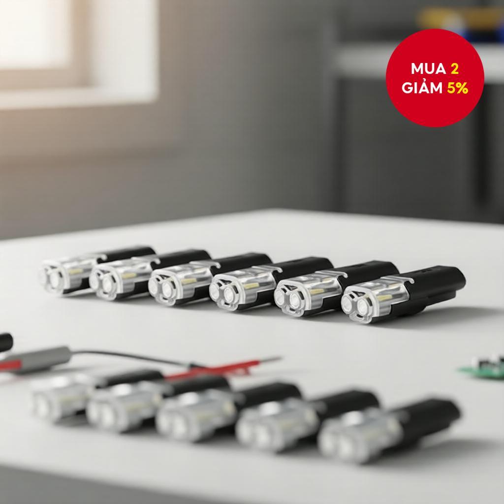 Đầu nối dây nhanh, 2 chân 2 ngã, tiếp xúc đồng, không cần tuốt dây, tương thích với AWG 18-22