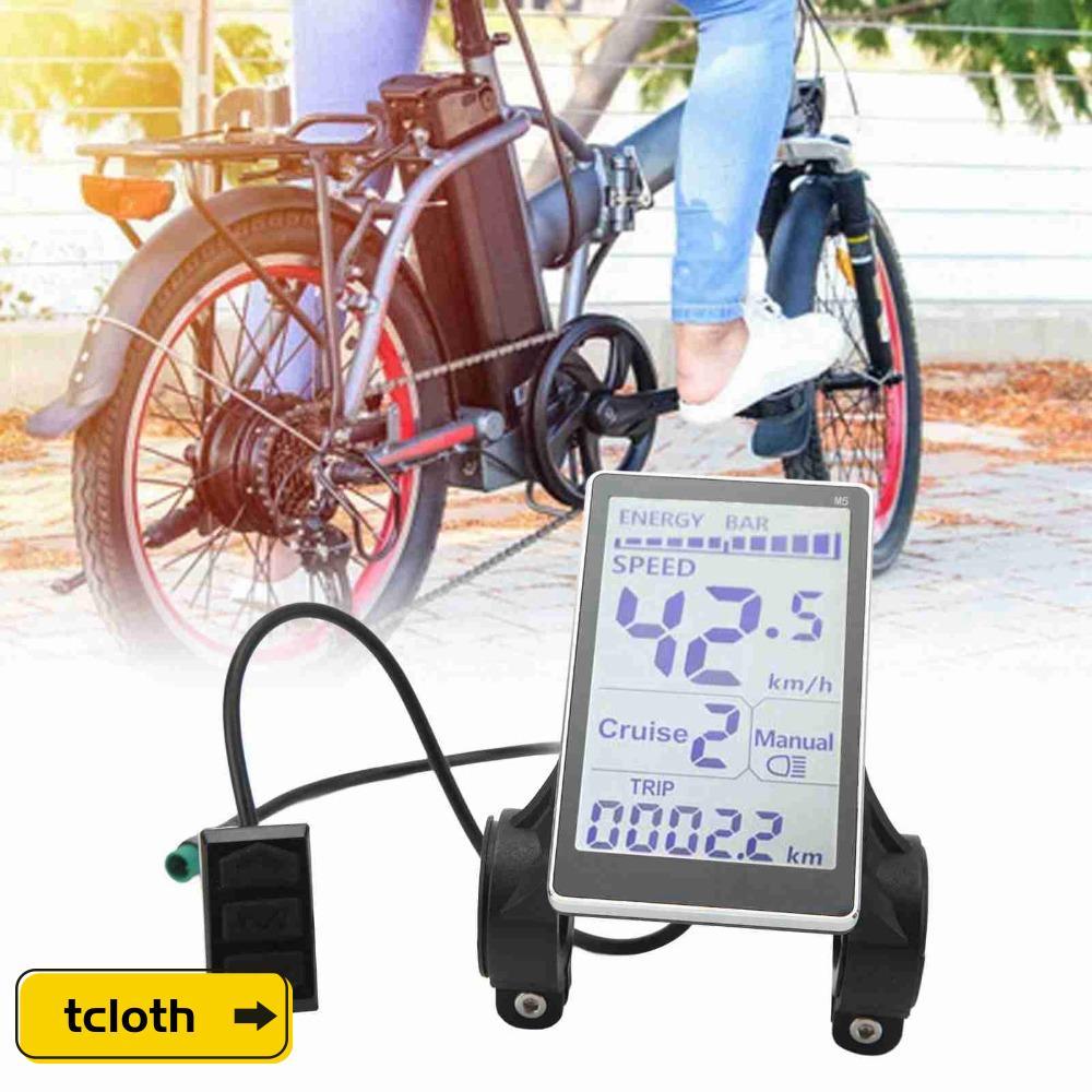 Màn hình LCD xe đạp điện TCLOTH, Máy đo LCD xe đạp điện 5 chân 24V 36V 48V 60V, Màn hình LCD bền ABS