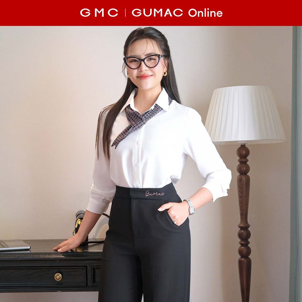 [MUA 2 GIẢM 25K] Áo sơ mi nữ trắng cơ bản tay dài công sở lụa mango mềm mát thoải mái thời trang GUM