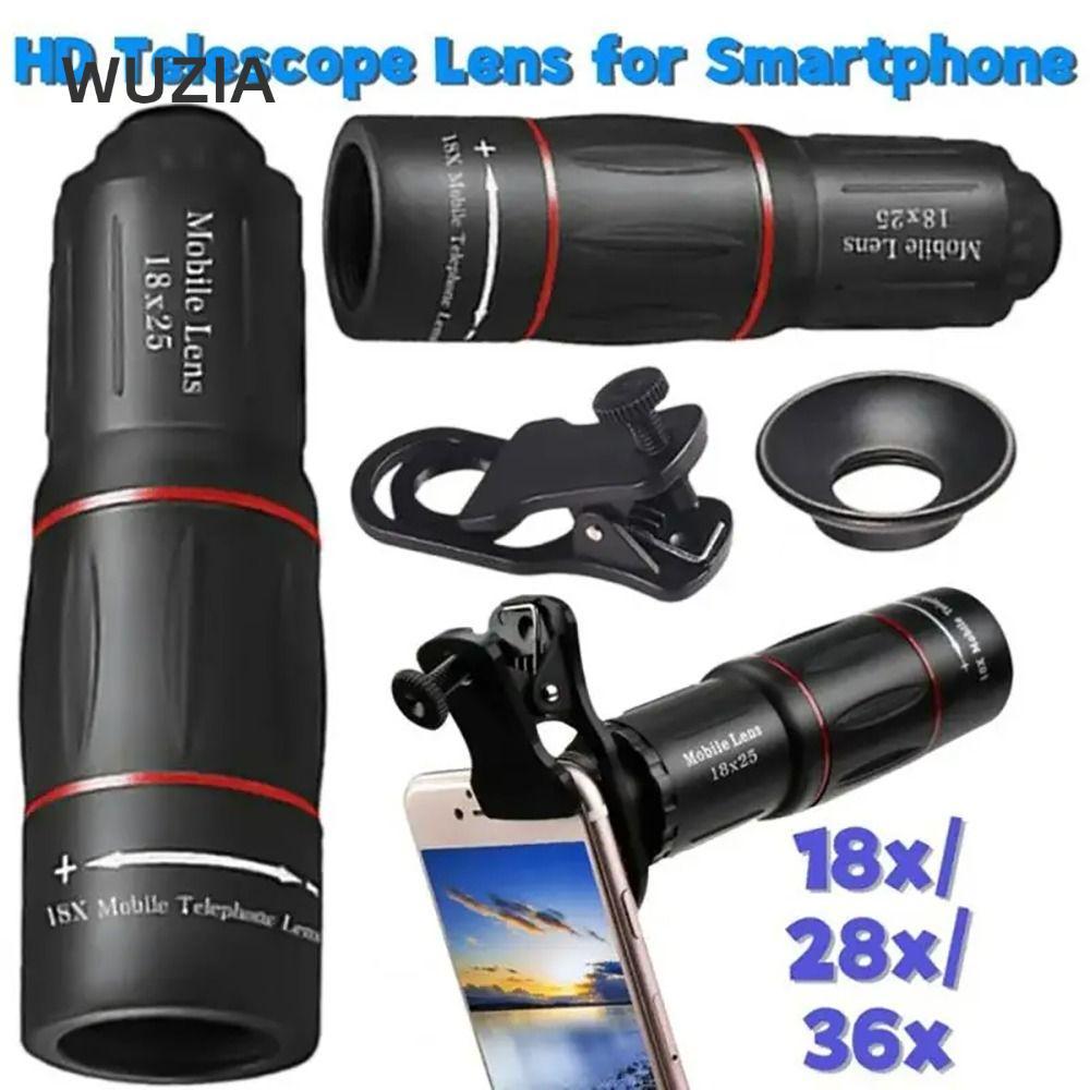 WUZIA 1 Bộ Kính Thiên Văn Một Mắt, Ống Kính Máy Ảnh Điện Thoại Di Động Kẹp 18 / 28 / 36X, Ống Kính T