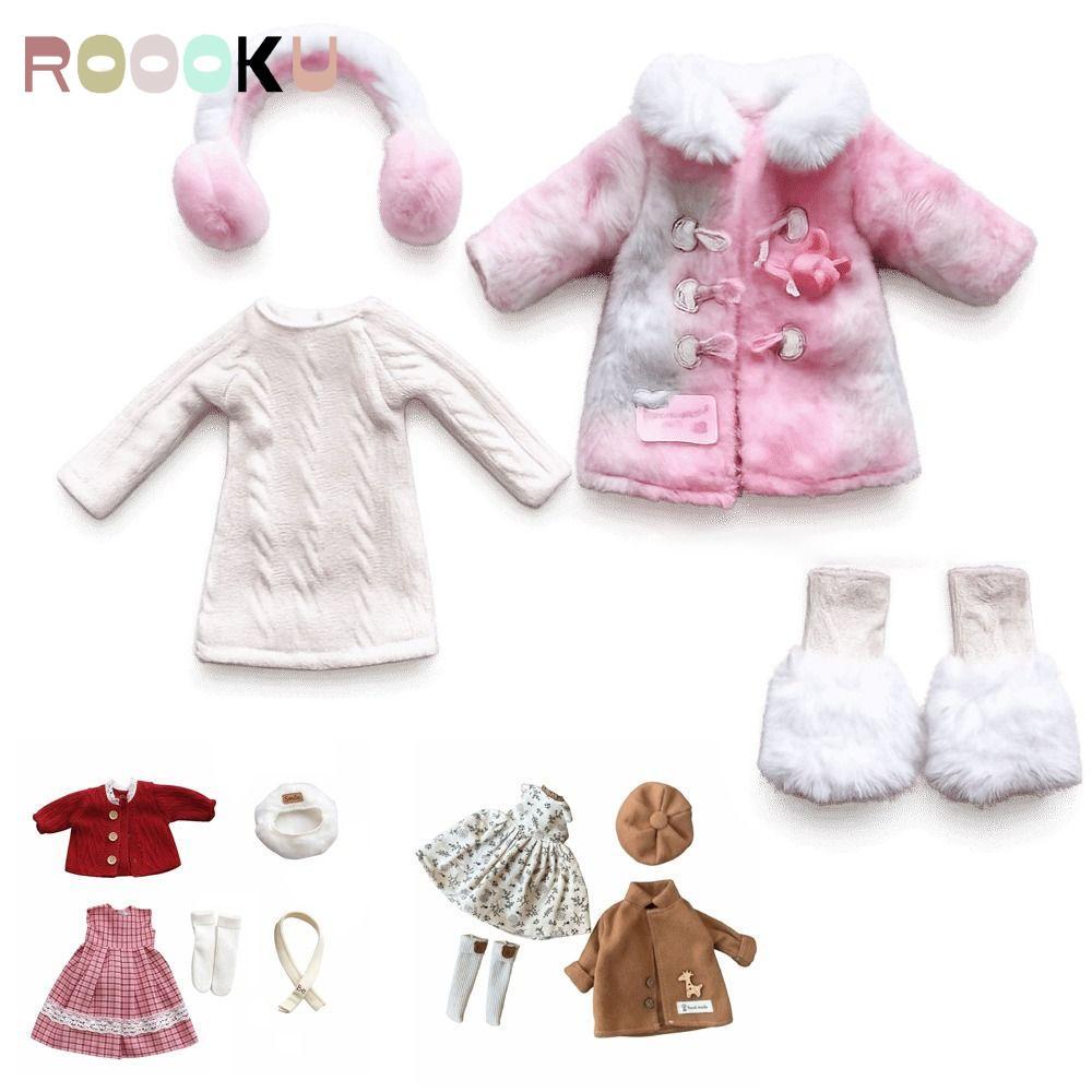 ROOOKU 1 / 6 Bộ trang phục búp bê BJD, DIY Multistyles 30cm Quần áo búp bê, Quà tặng hoạt hình Váy b