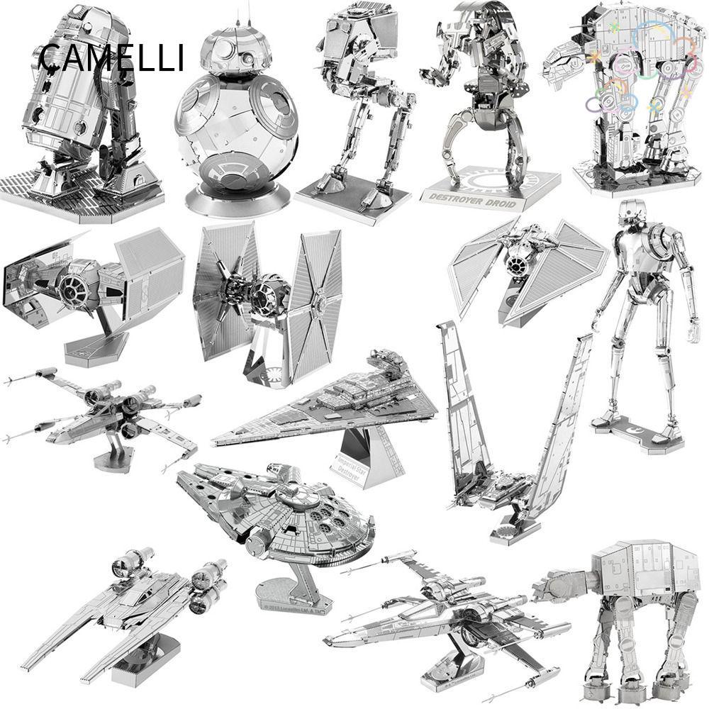 CAMELLI R2D2 Lắp R Ghép Hình, ATAT Millennium Star Wars Câu Đố Kim Loại, Đồ Chơi BB8 X Wing Fighter 
