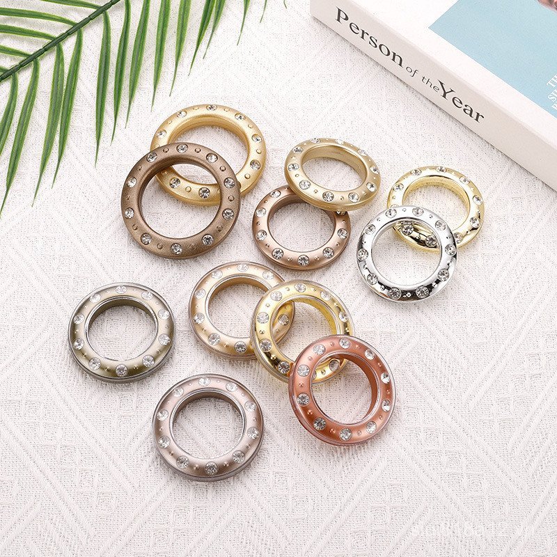 ABS Muffler Khóa Rèm Vòng Rèm Phụ Kiện Kim Cương Đính Kích Thước La Mã Thanh La Mã Nhẫn Có Thể Tháo 