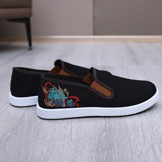 2025 Thoáng Khí Cũ Bắc Kinh Giày Vải Nam Thoải Mái Đế Mềm Giày Nam Phù Hợp Với Giày Đế Bằng Nam