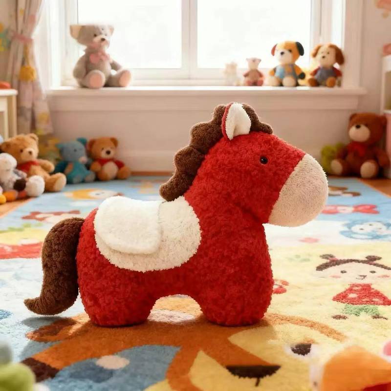 New Year Decoration Horse Year Mascot Pillow Plush Doll Sofa Living Room Decoration National Style P