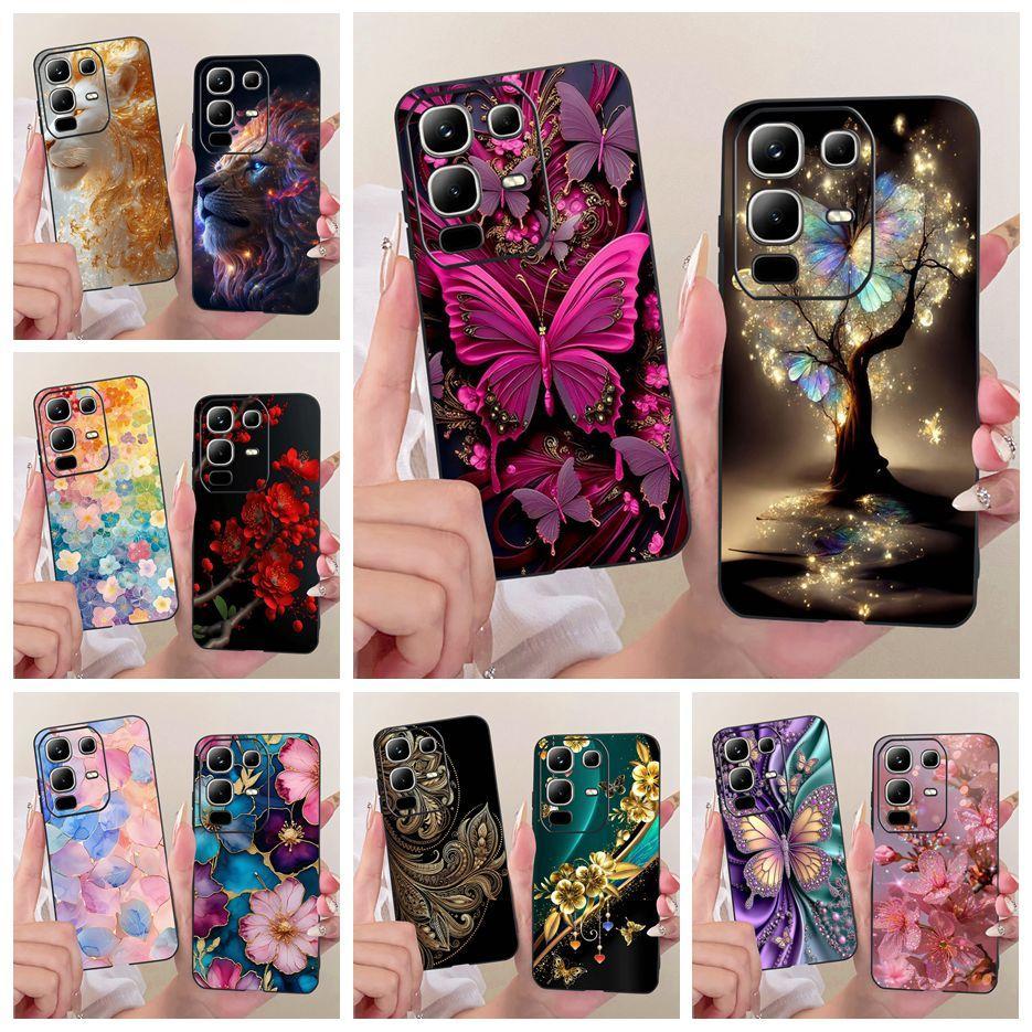 Dành Cho Infinix Note 50X Ốp Lưng X6857B Vỏ Sơn Cây Bướm Sang Trọng Vỏ Điện Thoại TPU Mềm Cho Infini