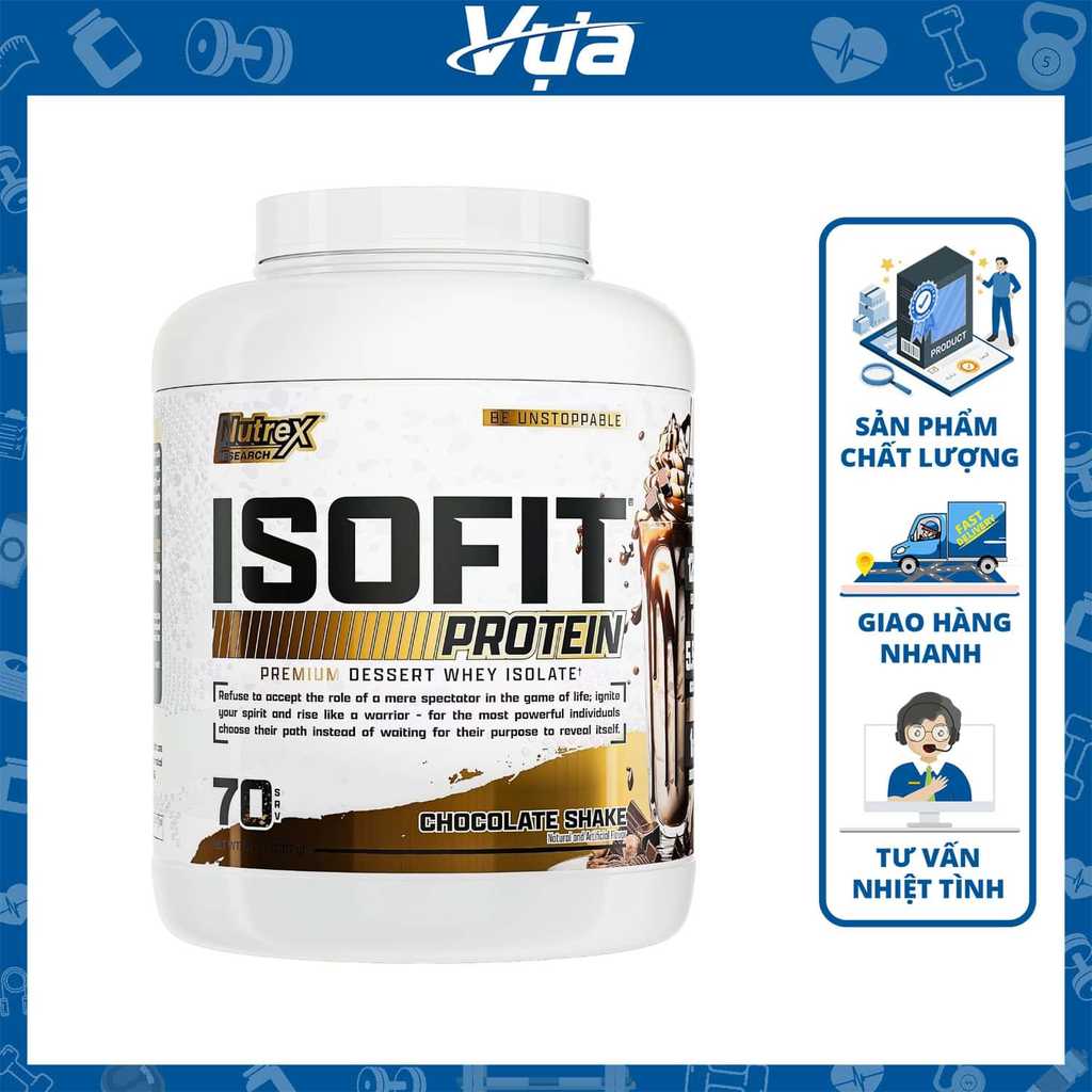 Nutrex - IsoFit Protein (5 Lbs) - Hỗ Trợ Tăng Cơ Giảm Mỡ Hiệu Quả, Chất Lượng Cao, Chính Hãng