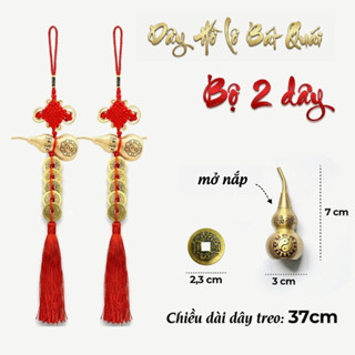 [2] Dây Treo Hồ Lô Bát Quái 5 Xu Ngũ Đế Đồng Phong Thủy Treo Tủ Thần Tài Cửa Nhà Chiêu Tài Lộc Trang Trí Tết Holo