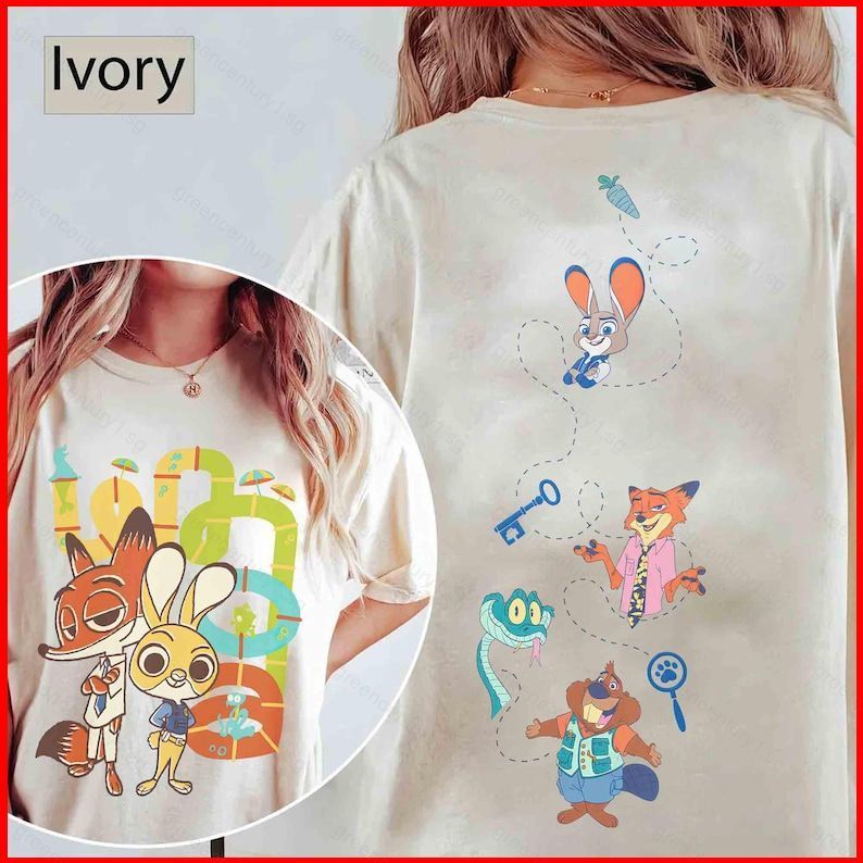 GC1 Zootopia 2 JUDY NICK 110cm-6XL Áo thun ngắn tay áo thun 110cm-6XL GC1