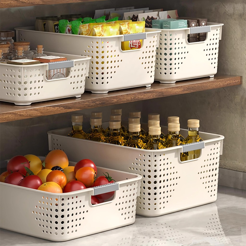 Spot Goods#Snack and Miscellaneous Storage Basket Toy Organizer Household Plastic Storage Box Kitche