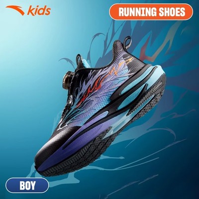 ANTA Kids Giày Chạy Thể Thao Bé Trai size 28-32 Red Flame 6.0 Đế Êm Nhẹ Chạy Nhảy Thoải Mái, Khóa Xoay Tiện Lợi 3126A990