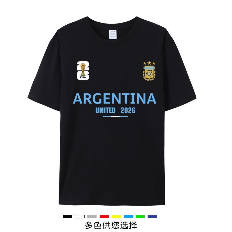 2026 Megamo World Cup Argentina Áo thun ngắn tay Argentina Messi Quần áo nửa tay nam mùa hè