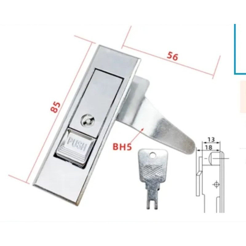 Khóa tủ điện MS603 có công tắc màu trắng - Khóa tủ chữa cháy MS603 có lưỡi cong màu trắng KVSX