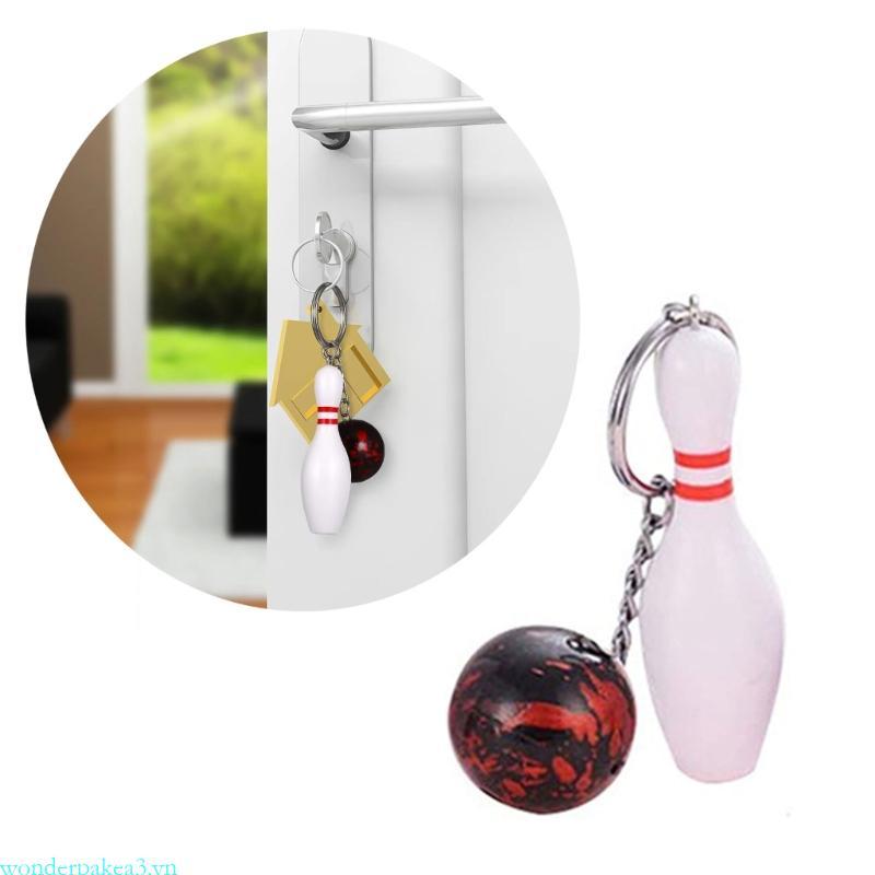 Wonderpakea3 Bowling Pin Móc Khóa Thể Thao Móc Khóa Xe Móc Chìa Khóa Bowling Treo Trang Trí