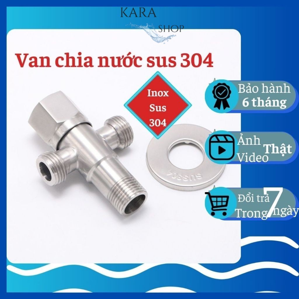 Van T cầu, T cầu, van giảm áp inox 304, van khóa gắn tường, van chia nước cho vòi xịt vệ sinh và bồn