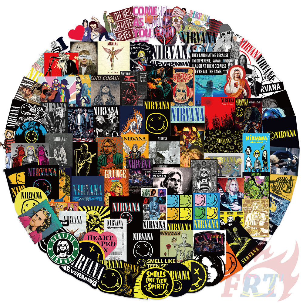 105 Cái / bộ ❉ Ban nhạc Rock. Nhãn dán PET Nirvana ❉ Nhãn dán đề can Doodle chống thấm nước thời tra