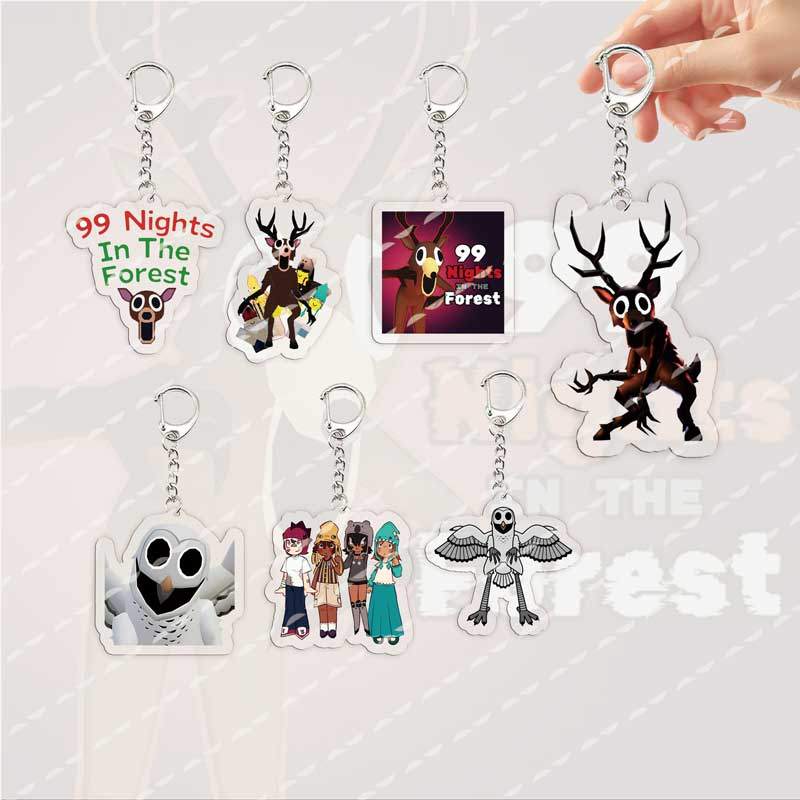 Acrylic GAME 99 nights In The Forest Keychains HOT Game 99 nights In The Forest Deer Owl