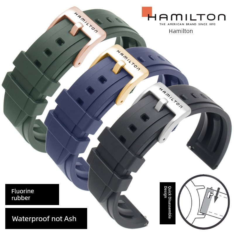 Mới Dây Đeo Thay Thế Thay Thế Hamilton Dây Đeo Đồng Hồ Hamilton Jazz Kaki Air Cao Su Silicon Băng Bư