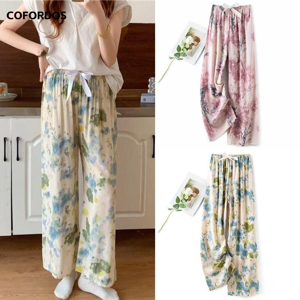 Quần Ngủ COFORDOS Họa Tiết Hoa Ống Rộng, Phù Hợp Style Boho và Đi Biển Mùa Hè
