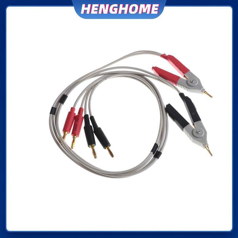 HENGHOME 2x LCR Meter Kẹp điện trở thấp Dẫn chuối cắm cho thiết bị đầu cuối Kelvin Test HENGHOME