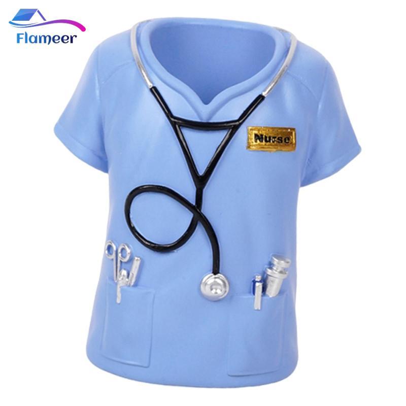 Nurse Scrub Top Pen Holder Trang trí máy tính để bàn bằng nhựa trang trí cho văn phòng để bàn