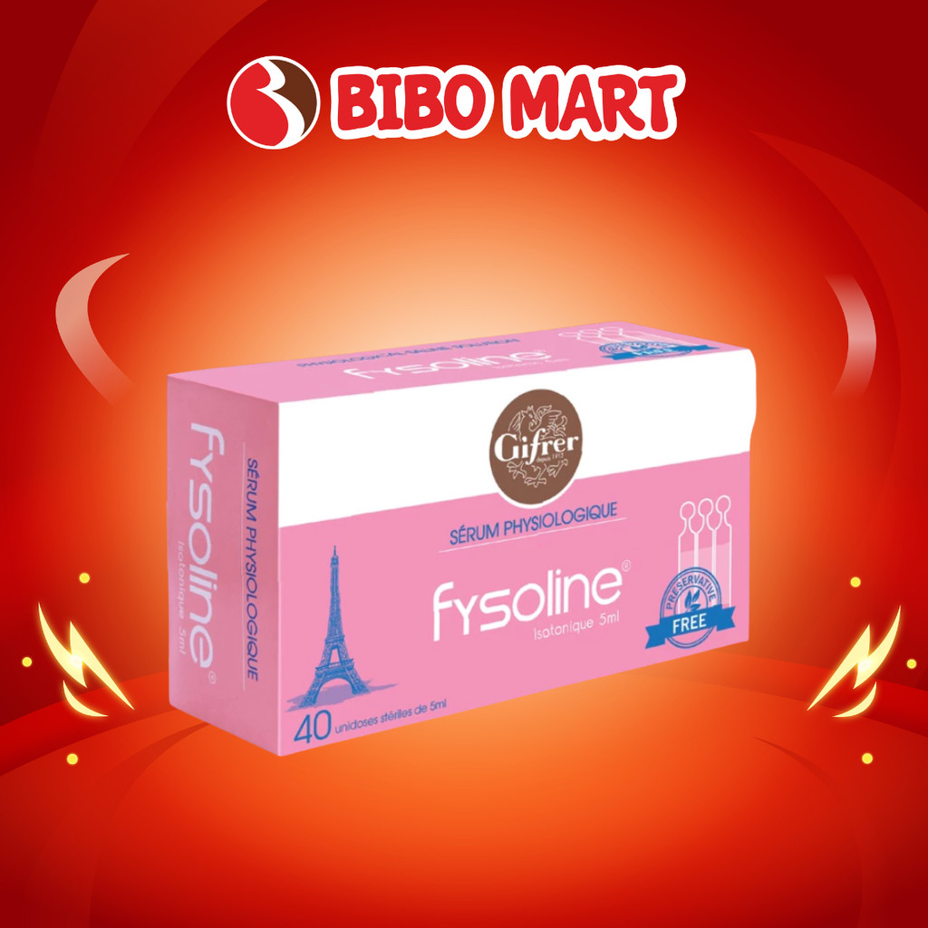 Nước Muối Sinh Lý Fysoline Hồng Vệ Sinh Mắt Mũi Miệng Cho Bé Hàng Chính Hãng Hộp 40 Ống - Bibomart