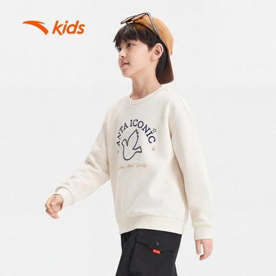 ANTA Kids Áo Sweater Thời Trang Bé Trai Size 130-170 Giữ Ấm, Thoải Mái Vận Động 3526A8717