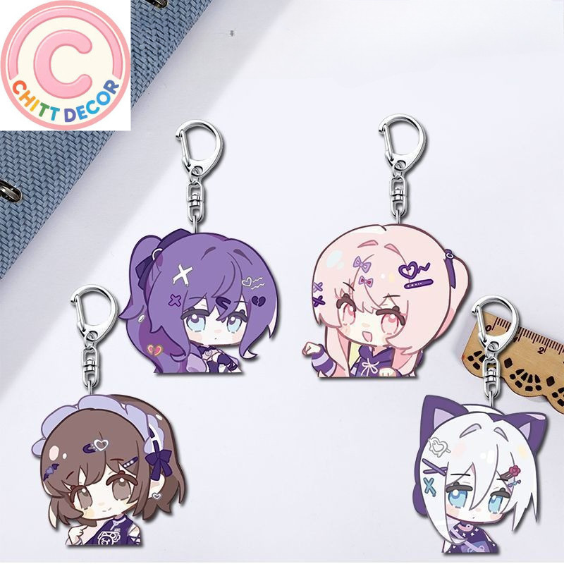 25 Nightcord Anime KeyChain Asahina Mafuyu Akiyama Mizuki Men Key Chain for Women Cartoon Figure Acr