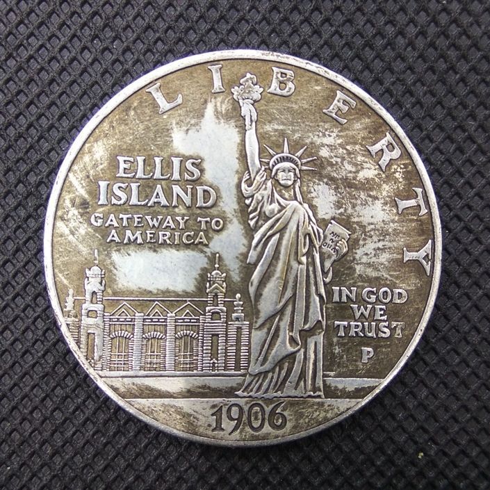 Đô la Bạc nước ngoài 1906 Trạm Liberty Đồng xu bạc Đồng xu tiền cũ Đồng xu kỷ niệm cổ Bộ sưu tập tiề