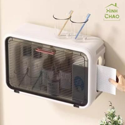 Hộp đựng treo tường phòng tắm,hộp đựng giấy vệ sinh,dễ dàng treo và không cần khoan lỗ, có khả năng chống bụi và ẩm ướt