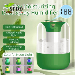 Máy tạo độ ẩm không khí SPDD, Máy tạo sương mù có thể điều chỉnh vòi phun kép, Thiết kế lấp đầy trên cùng an toàn Máy lọc không khí phun sương đầy màu sắc siêu yên tĩnh Sử dụng ban đêm